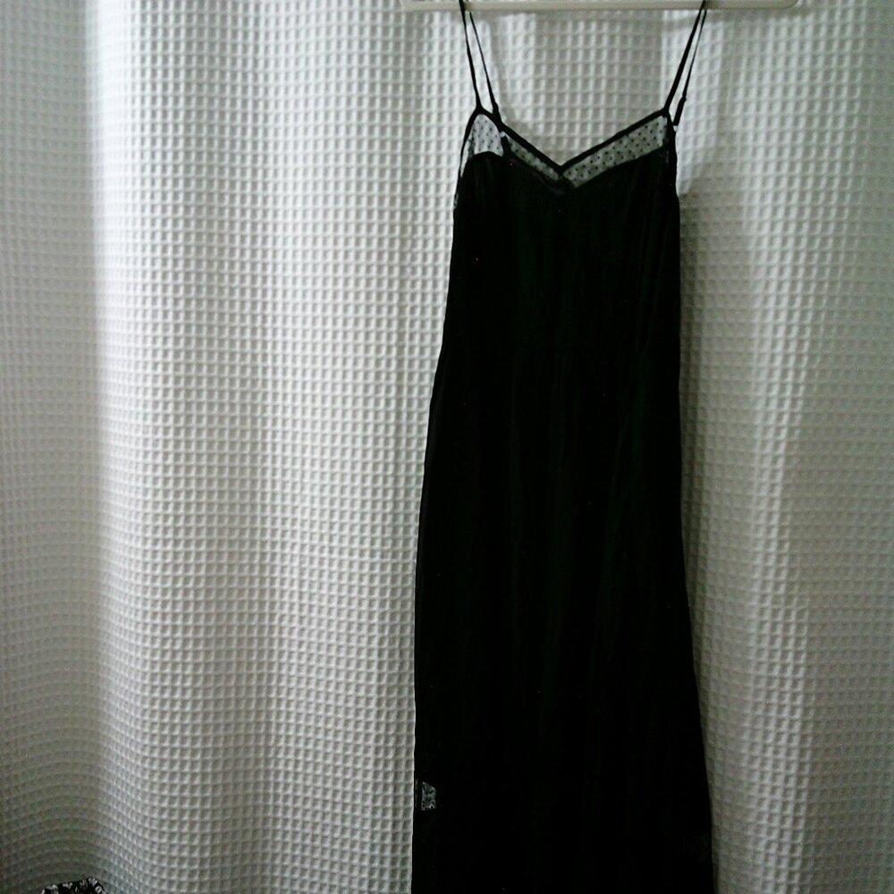 Molly Green Regan Black Mesh Trimmed Sweetheart Dress